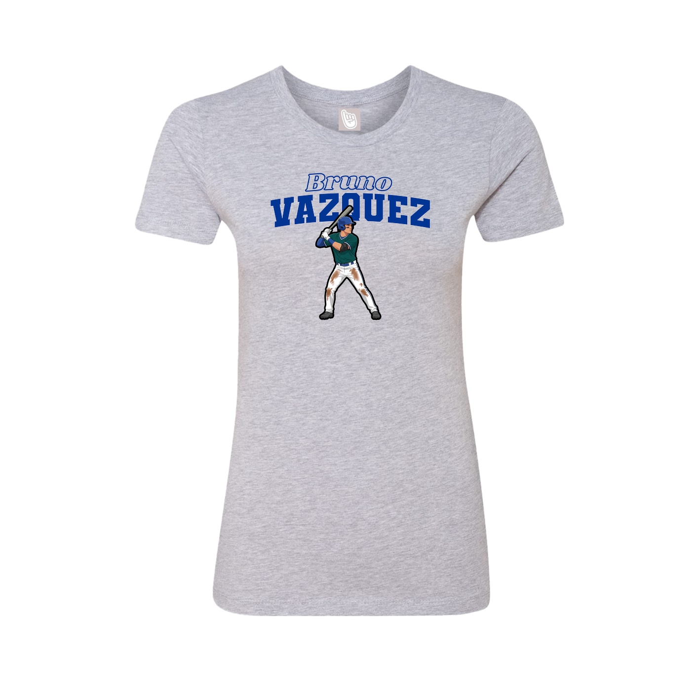 Fitted Women's Tee — Name Arch in Grey