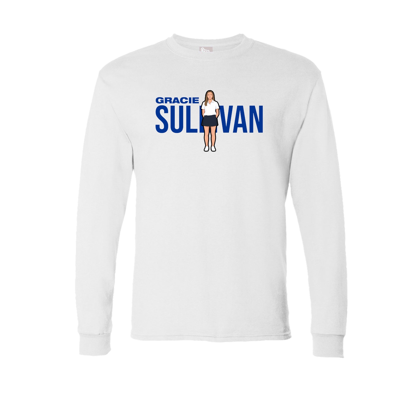 Long Sleeve Tee — Player Name in White