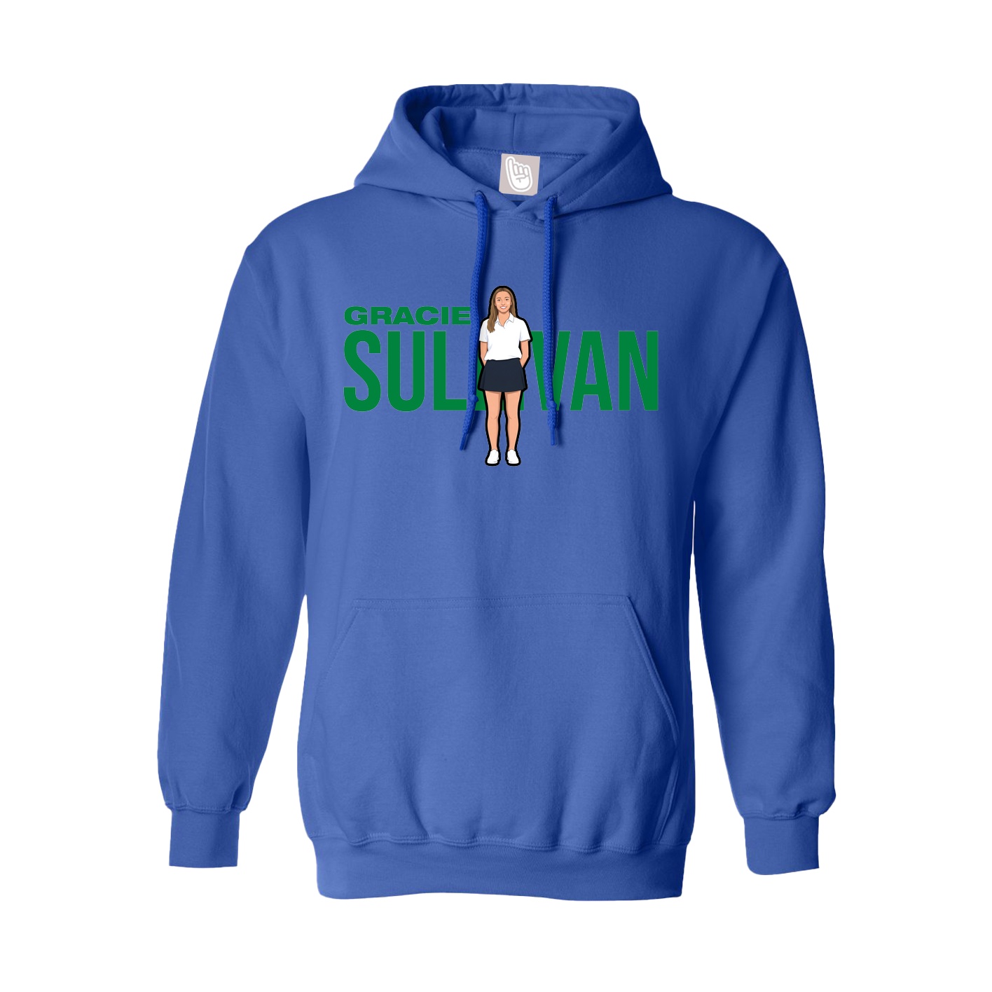 Youth Hoodie — Player Name in Royal