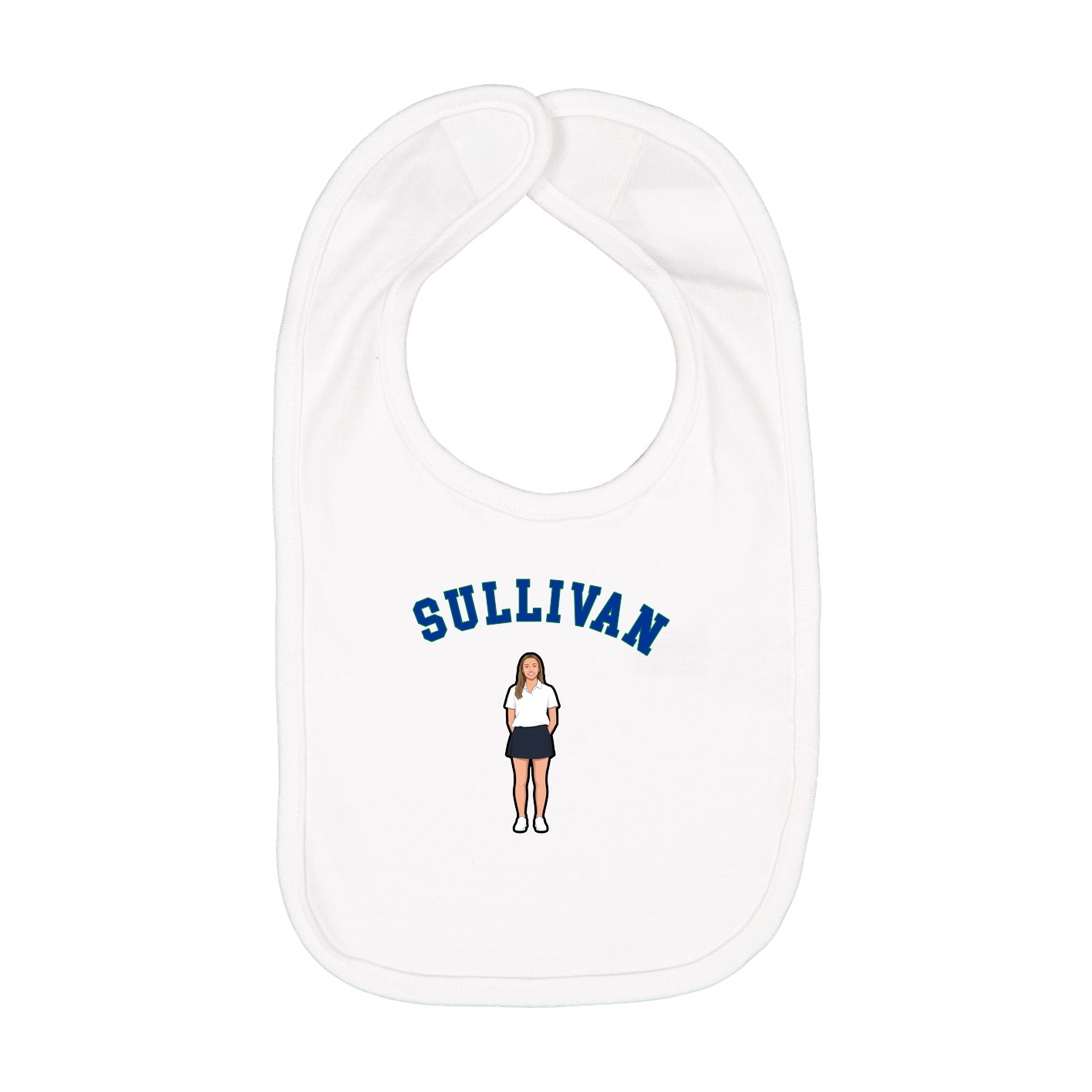 Infant Bib — Shirsey Arch in White