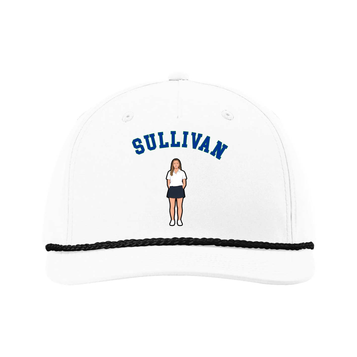 Five-Panel Classic Rope Cap — Shirsey Arch in White