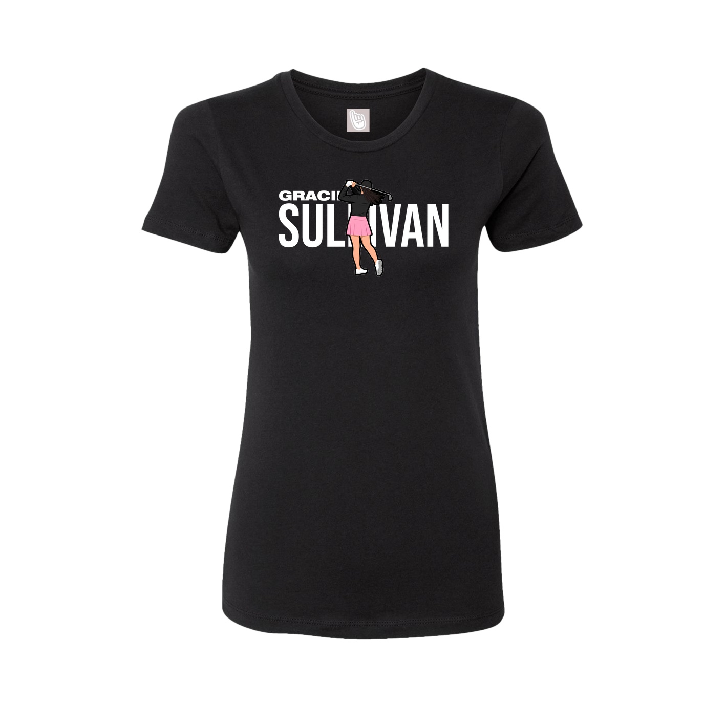 Fitted Women's Tee — Player Name in Black