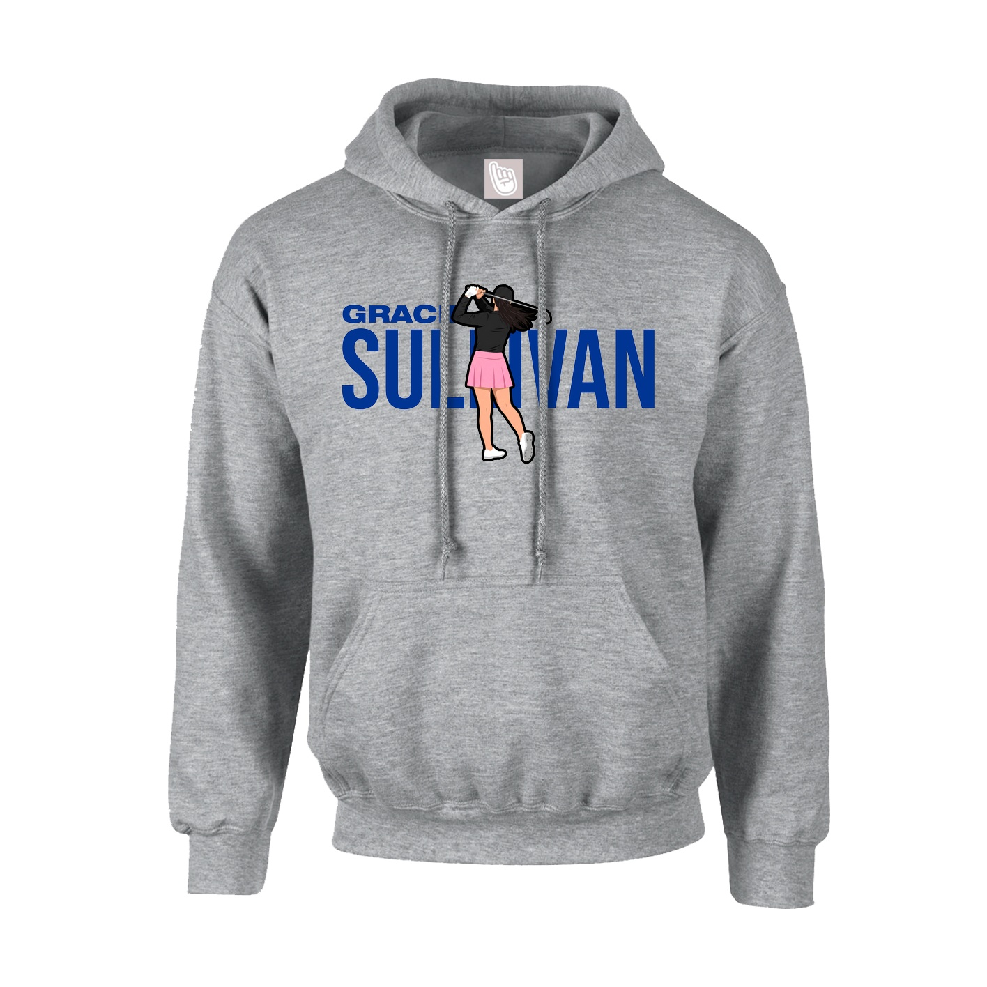 Youth Hoodie — Player Name in Grey