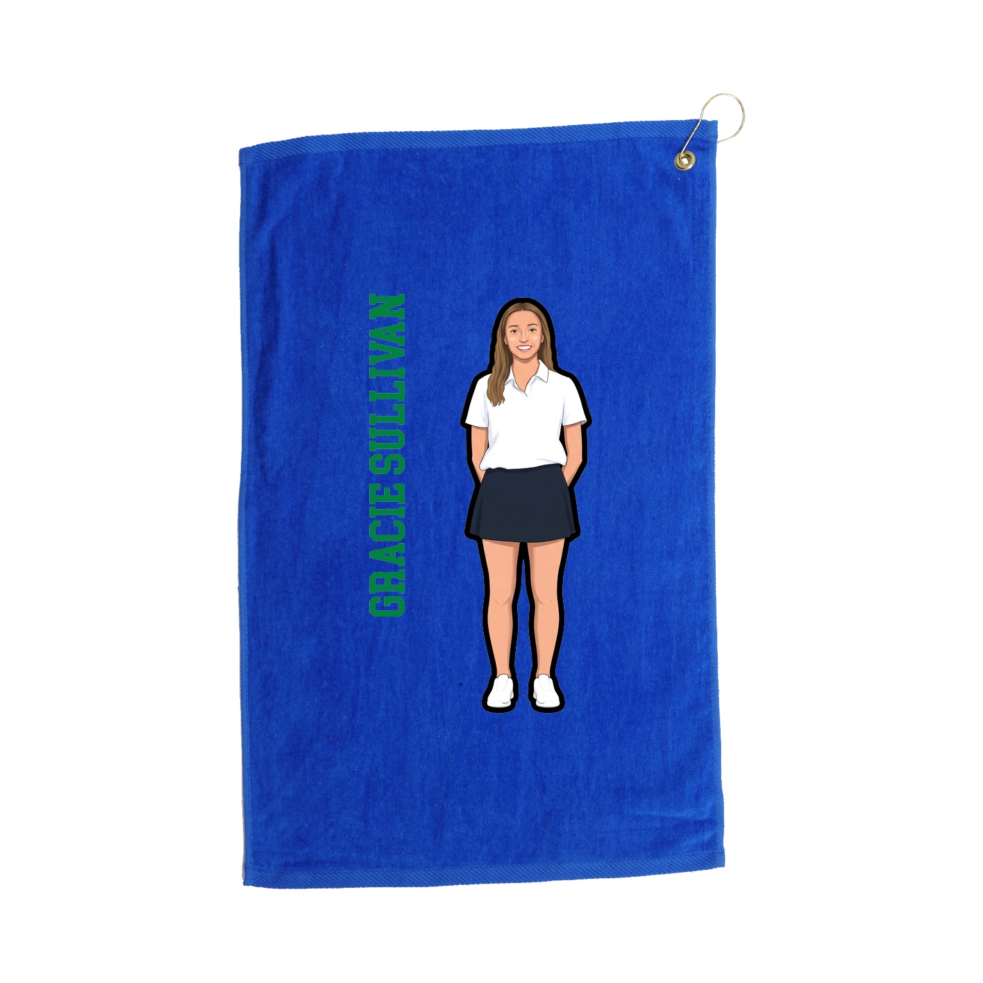 Golf Towel — Name Vertical in Royal