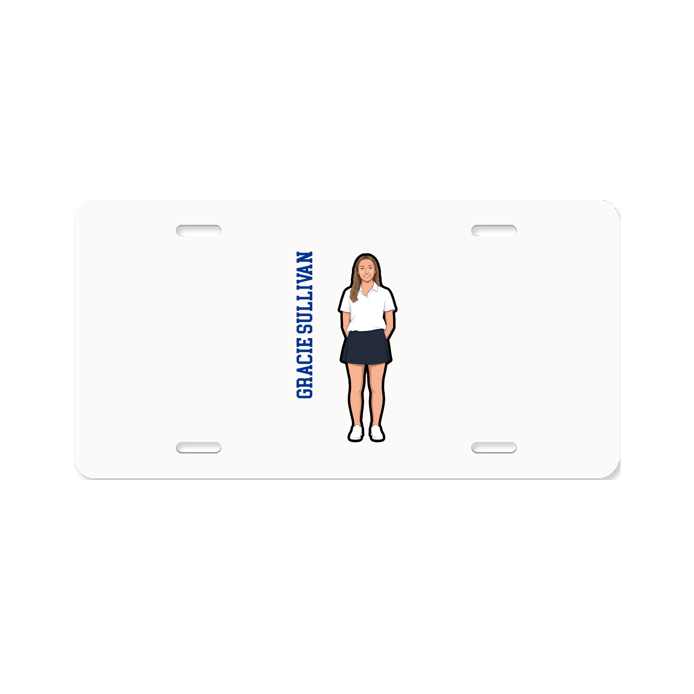 License Plate — Name Vertical in Classic