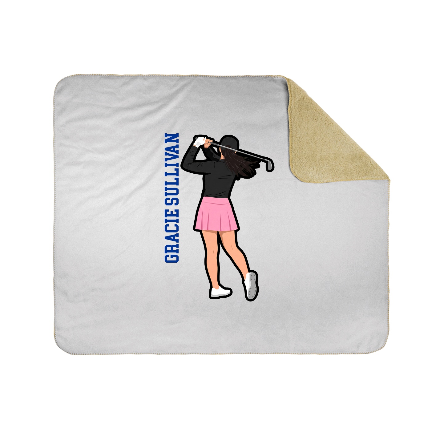 Throw Blanket — Name Vertical in White