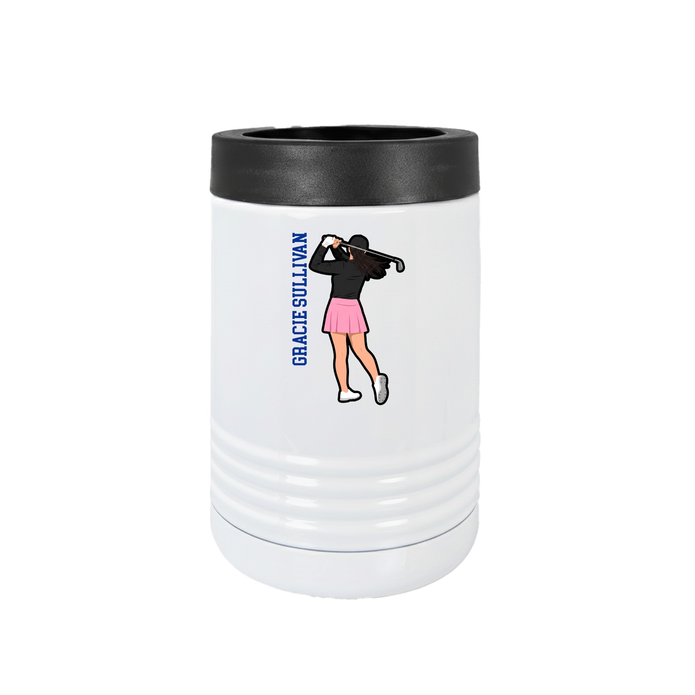 Beverage Holder — Name Vertical in White