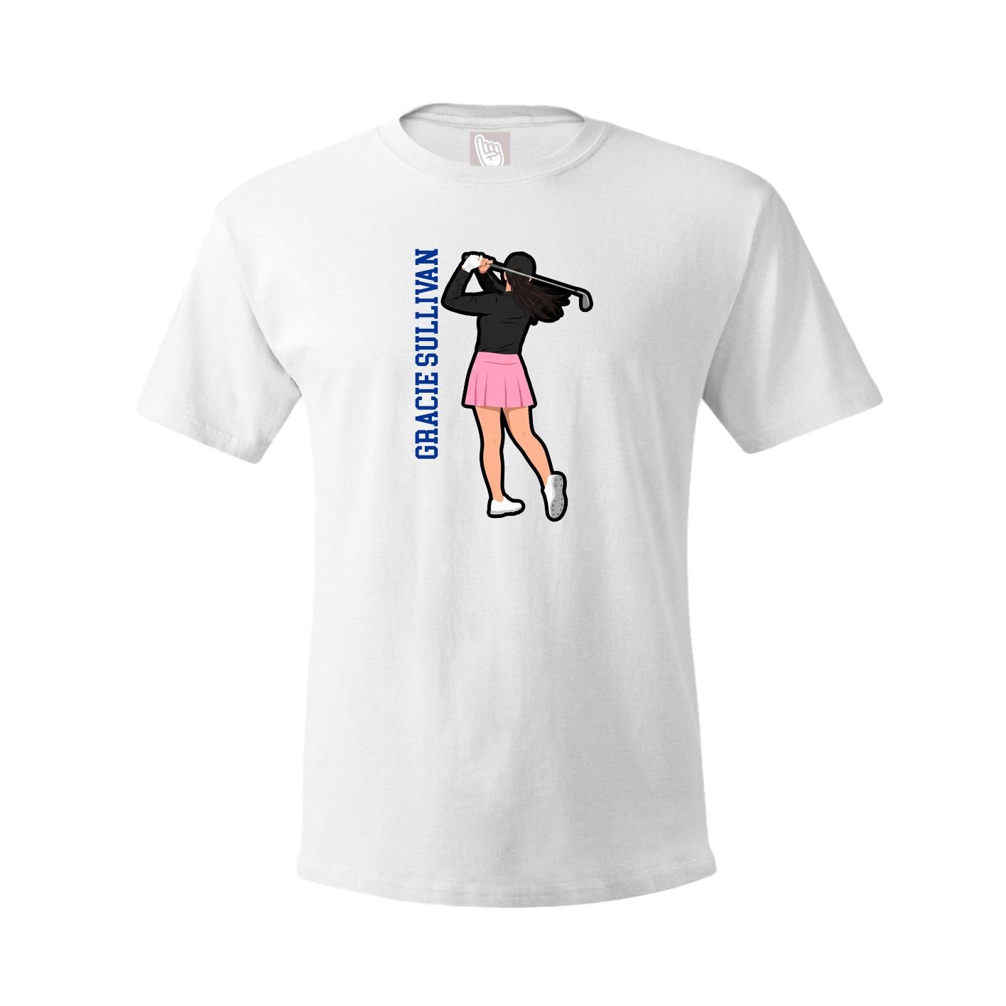 Tee — Name Vertical in White
