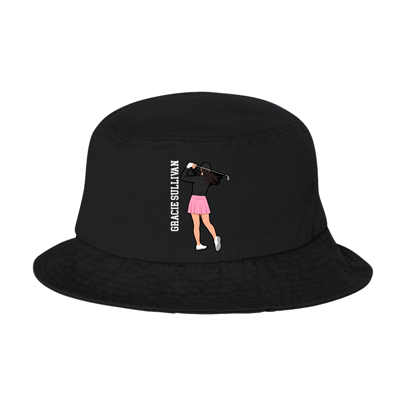 Bucket Cap — Name Vertical in Black