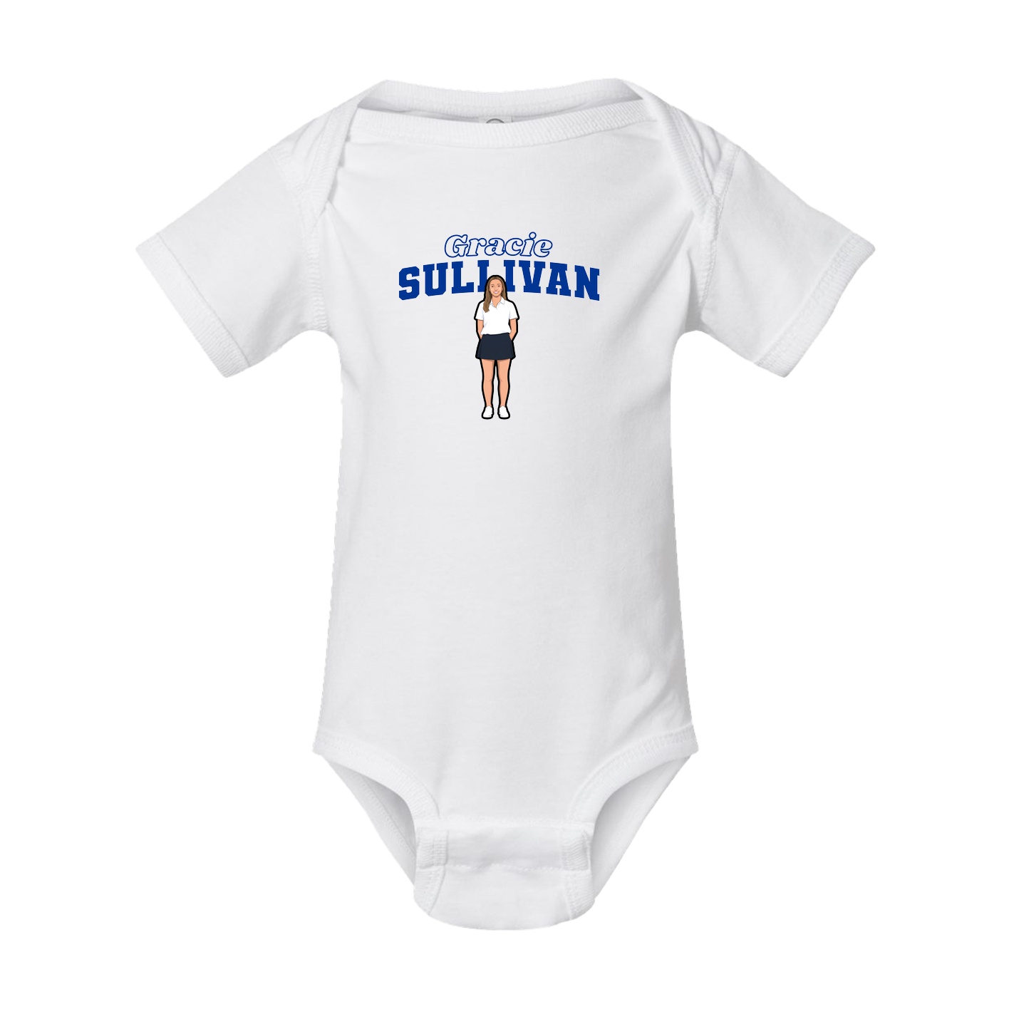 Baby Onesie — Name Arch in White