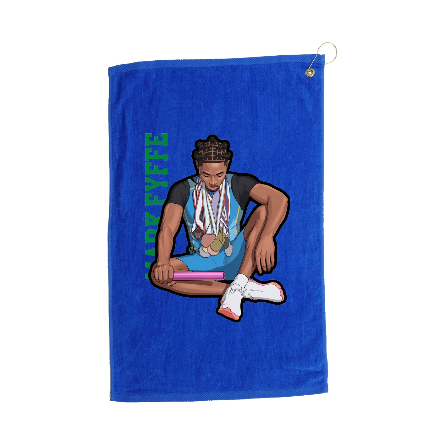 Golf Towel — Name Vertical in Royal