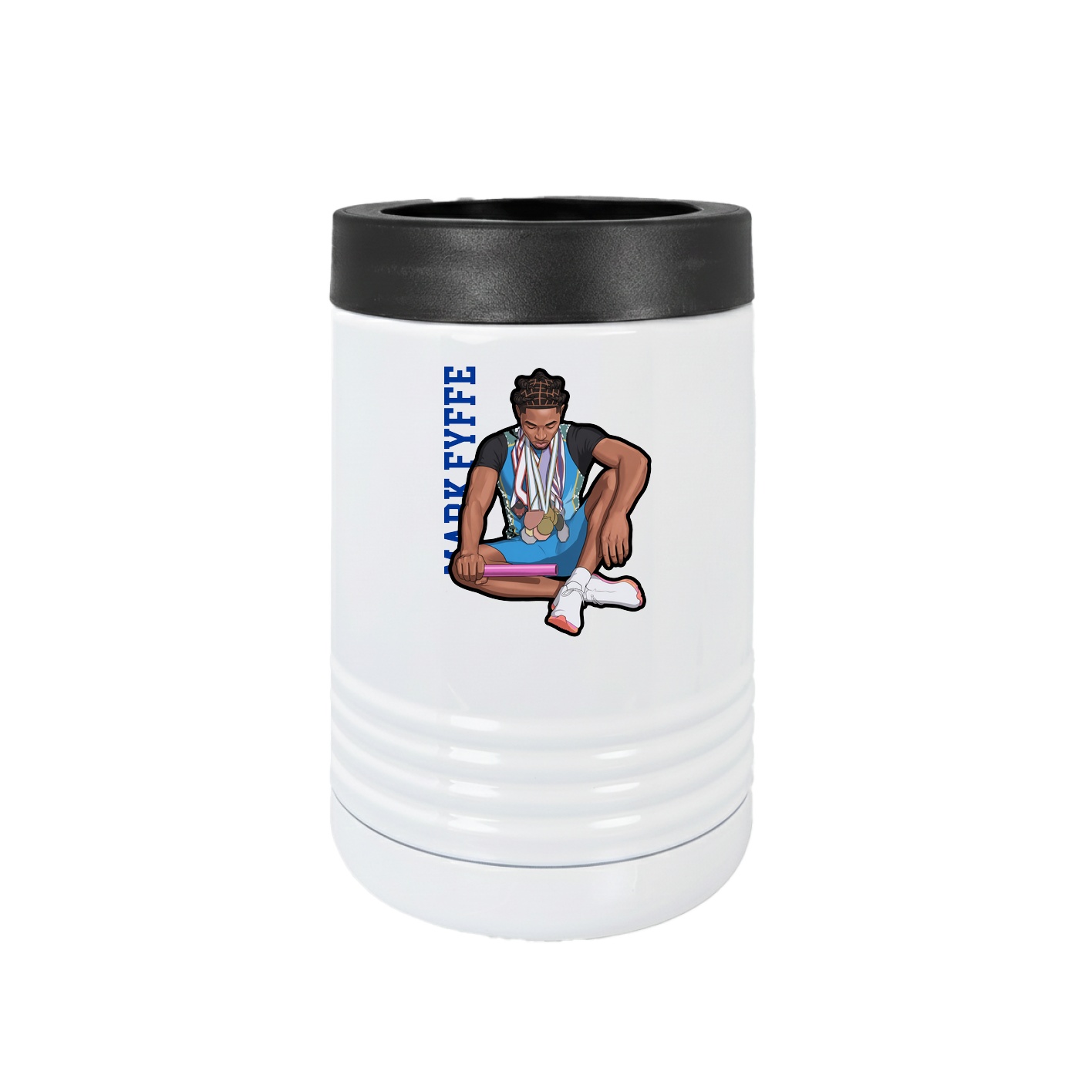 Beverage Holder — Name Vertical in White