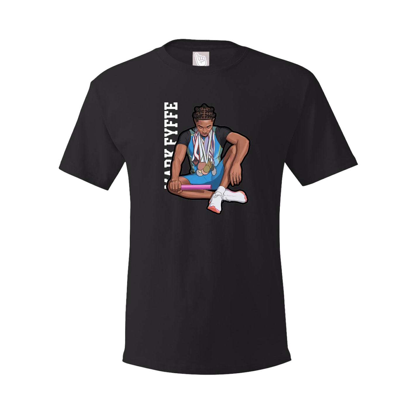 Youth Tee — Name Vertical in Black