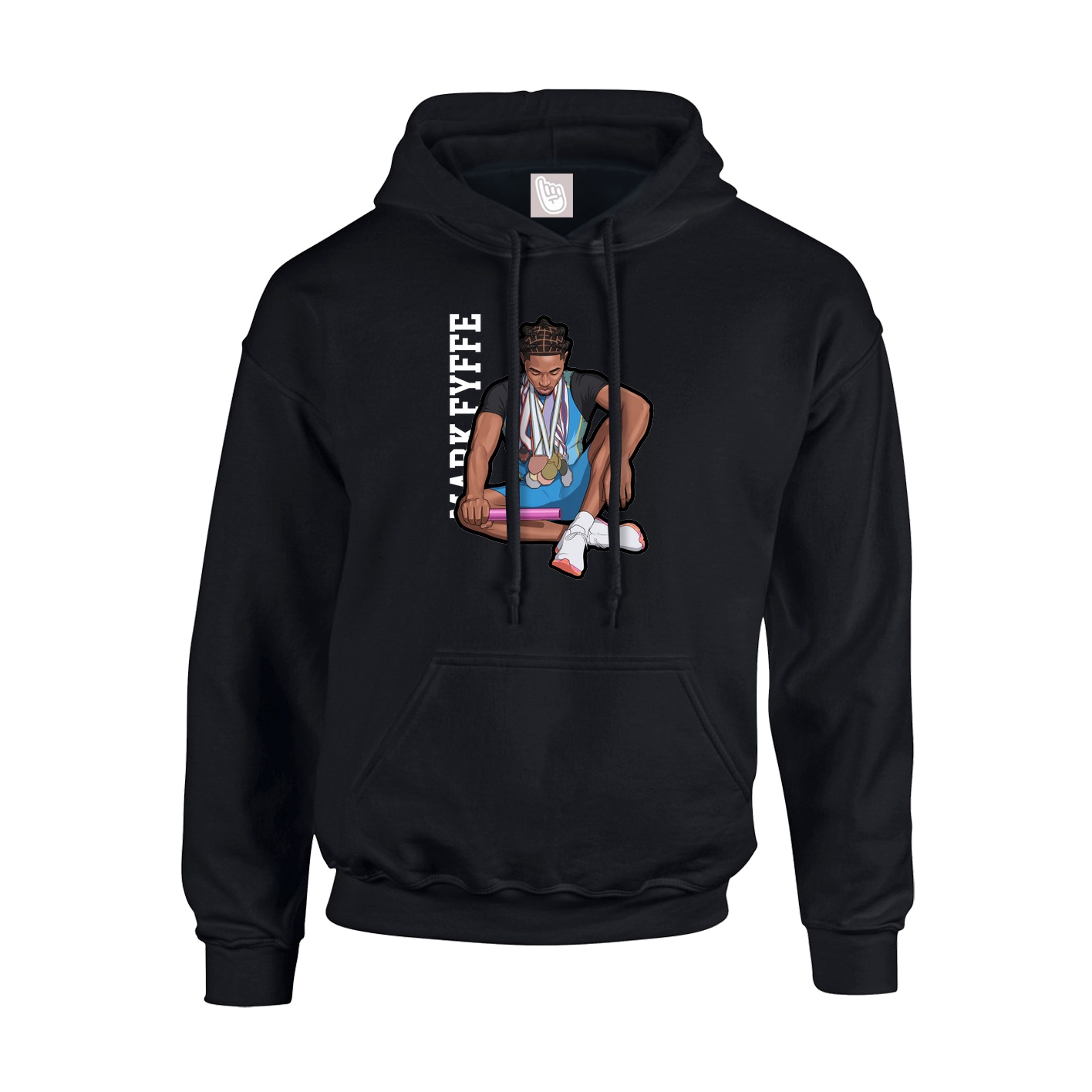 Youth Hoodie — Name Vertical in Black
