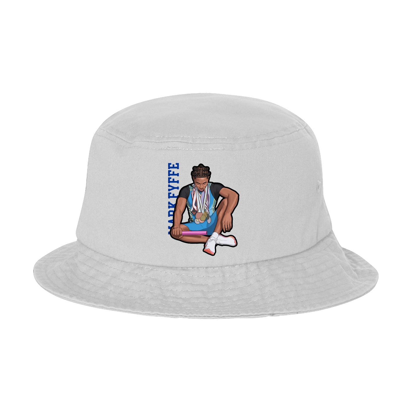 Bucket Cap — Name Vertical in White