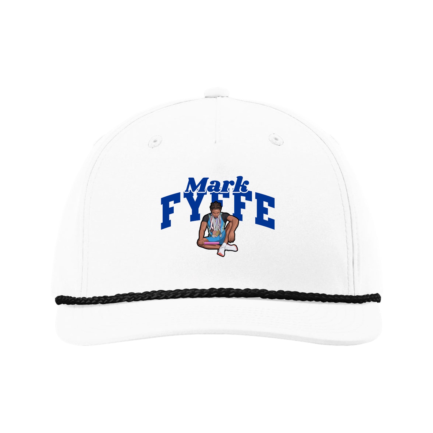 Five-Panel Classic Rope Cap — Signature Arch in White