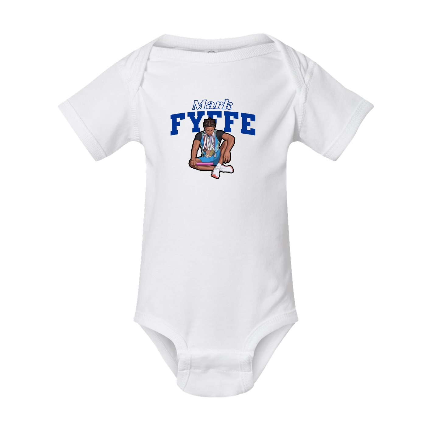 Baby Onesie — Name Arch in White