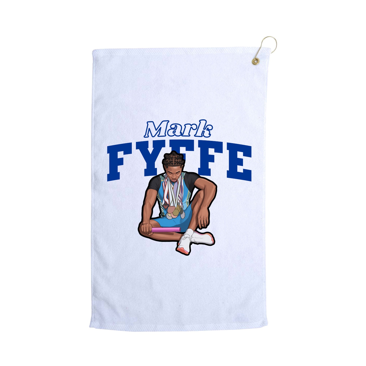 Golf Towel — Name Arch in White