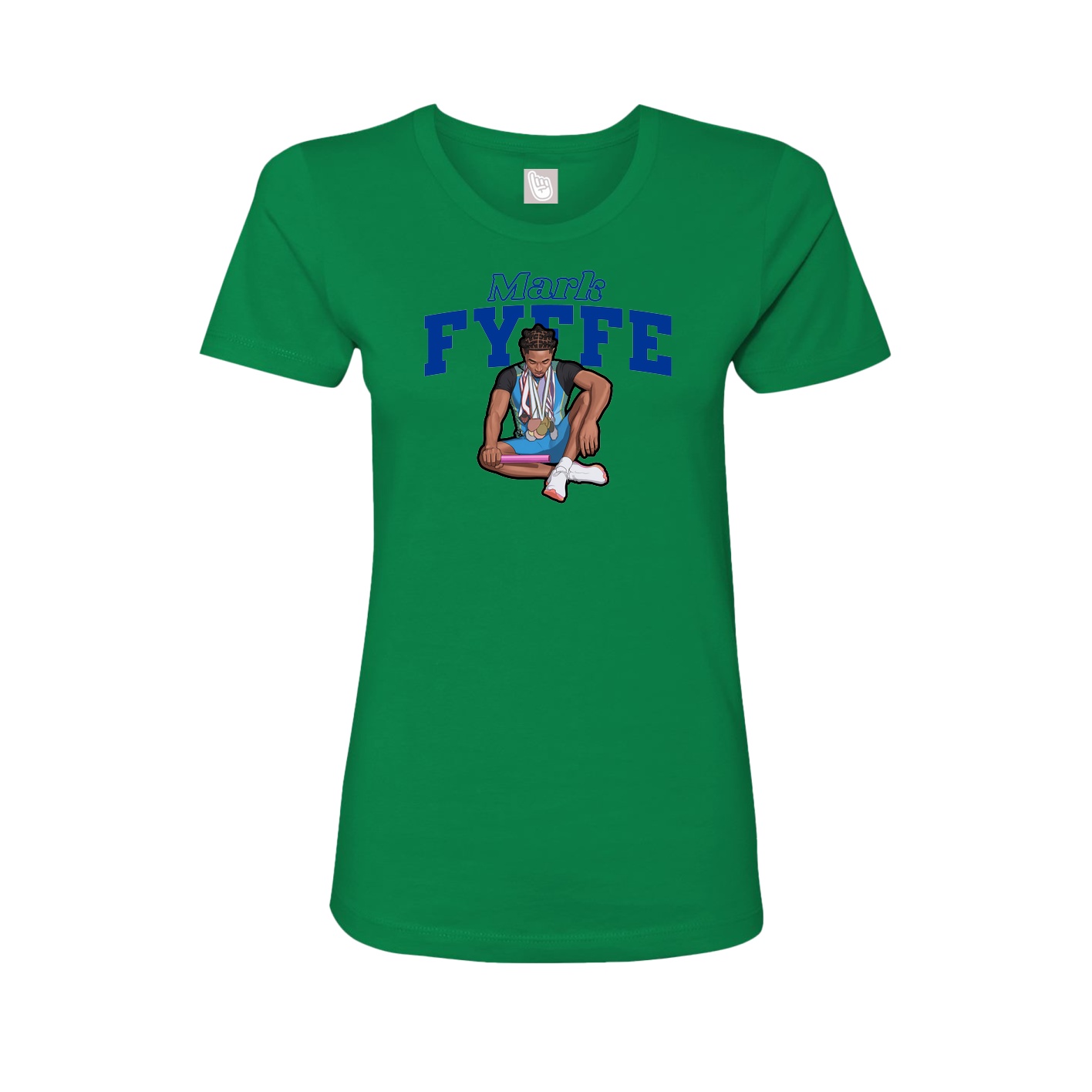 Fitted Women's Tee — Name Arch in Green