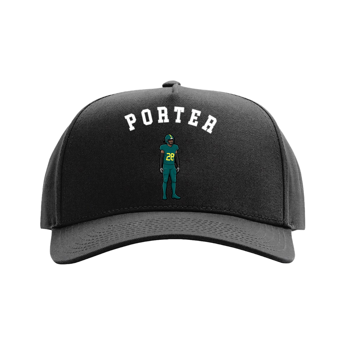 Full Fabric Five-Panel Champ Cap — Shirsey Arch in Black