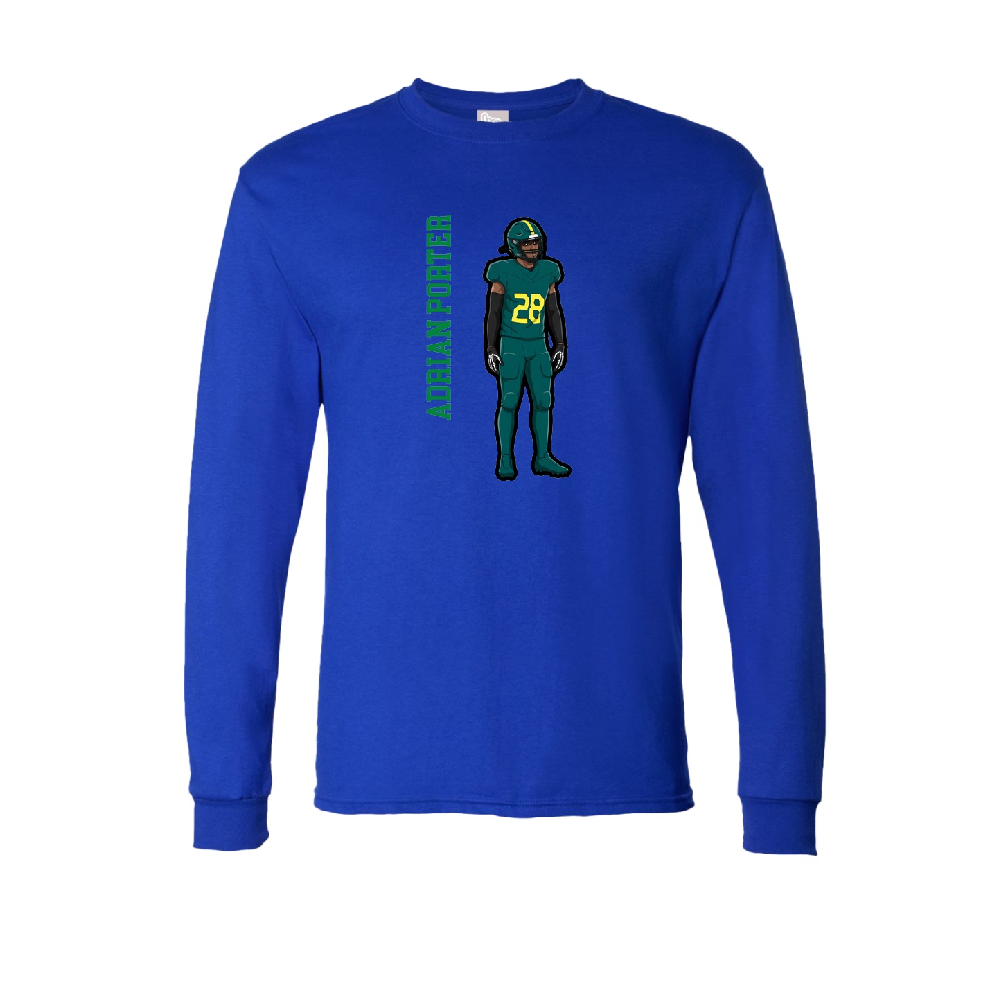 Long Sleeve Tee — Name Vertical in Royal