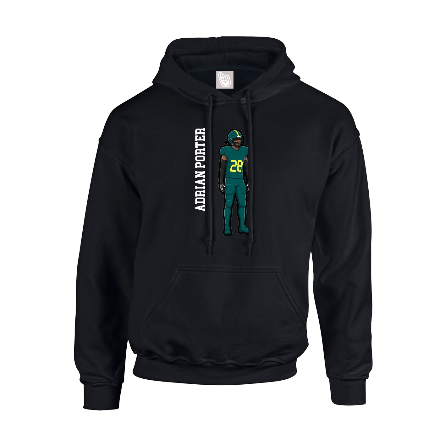 Youth Hoodie — Name Vertical in Black