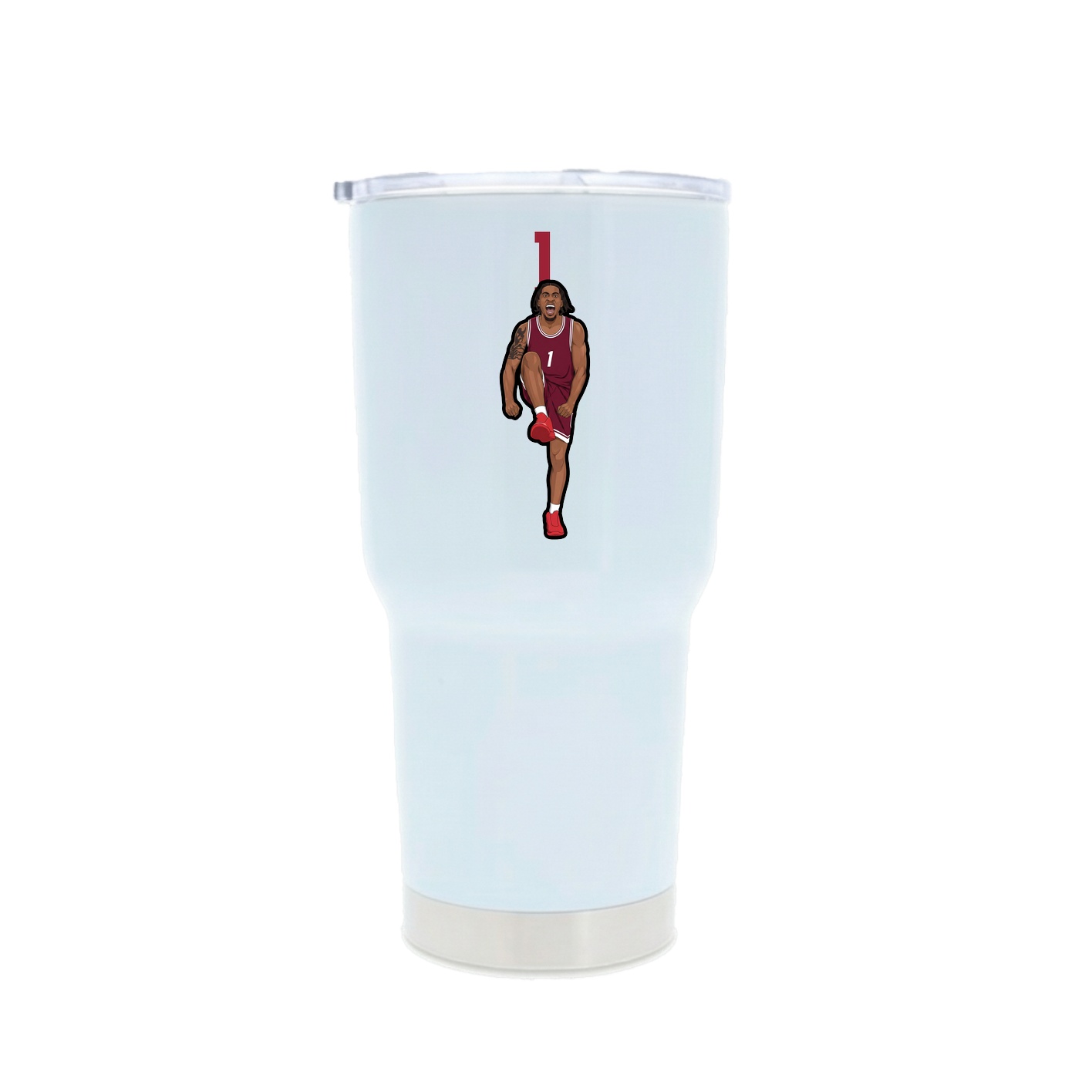 30oz Stainless Steel Tumbler — Number Top in White