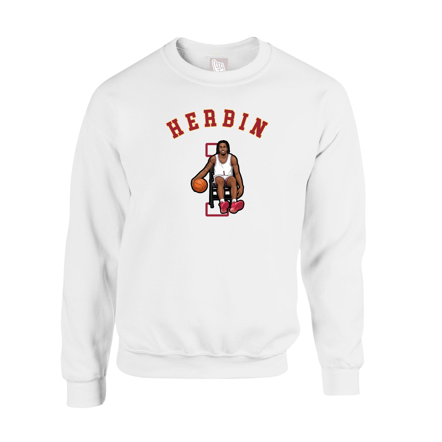 Fleece Crew — Shirsey Arch in White