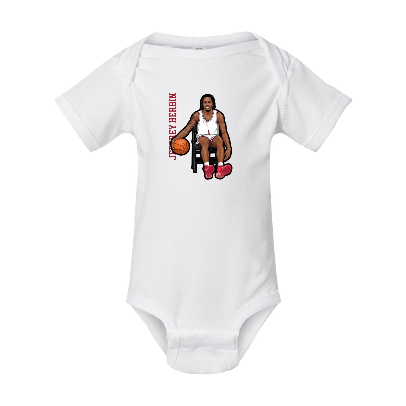 Baby Onesie — Name Vertical in White