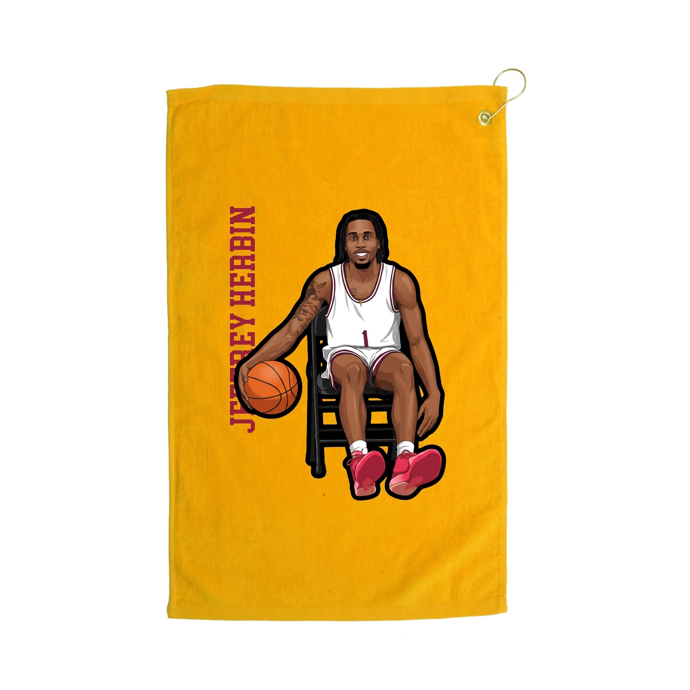 Golf Towel — Name Vertical in Gold