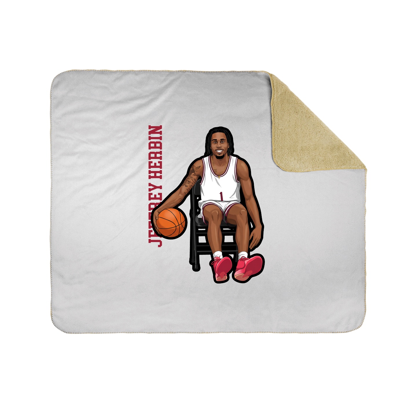 Throw Blanket — Name Vertical in White