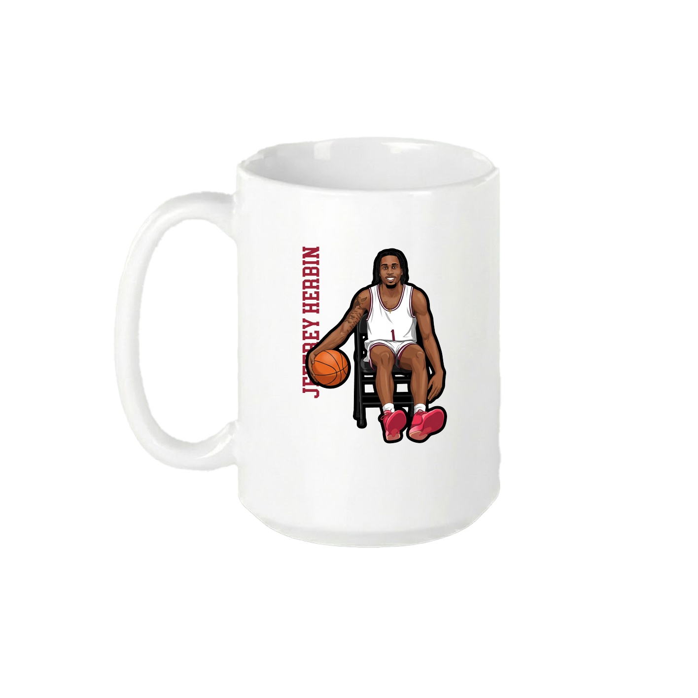 15oz Coffee Mug — Name Vertical in White