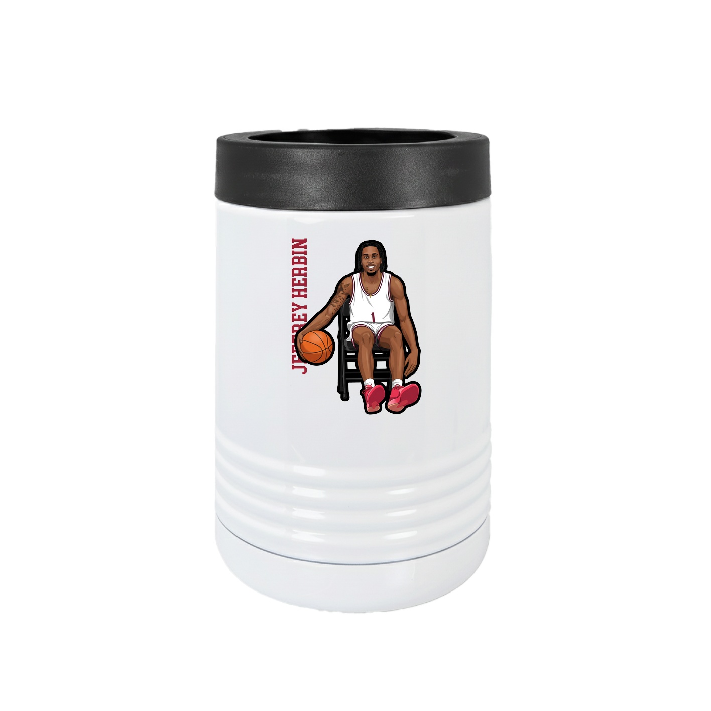 Beverage Holder — Name Vertical in White