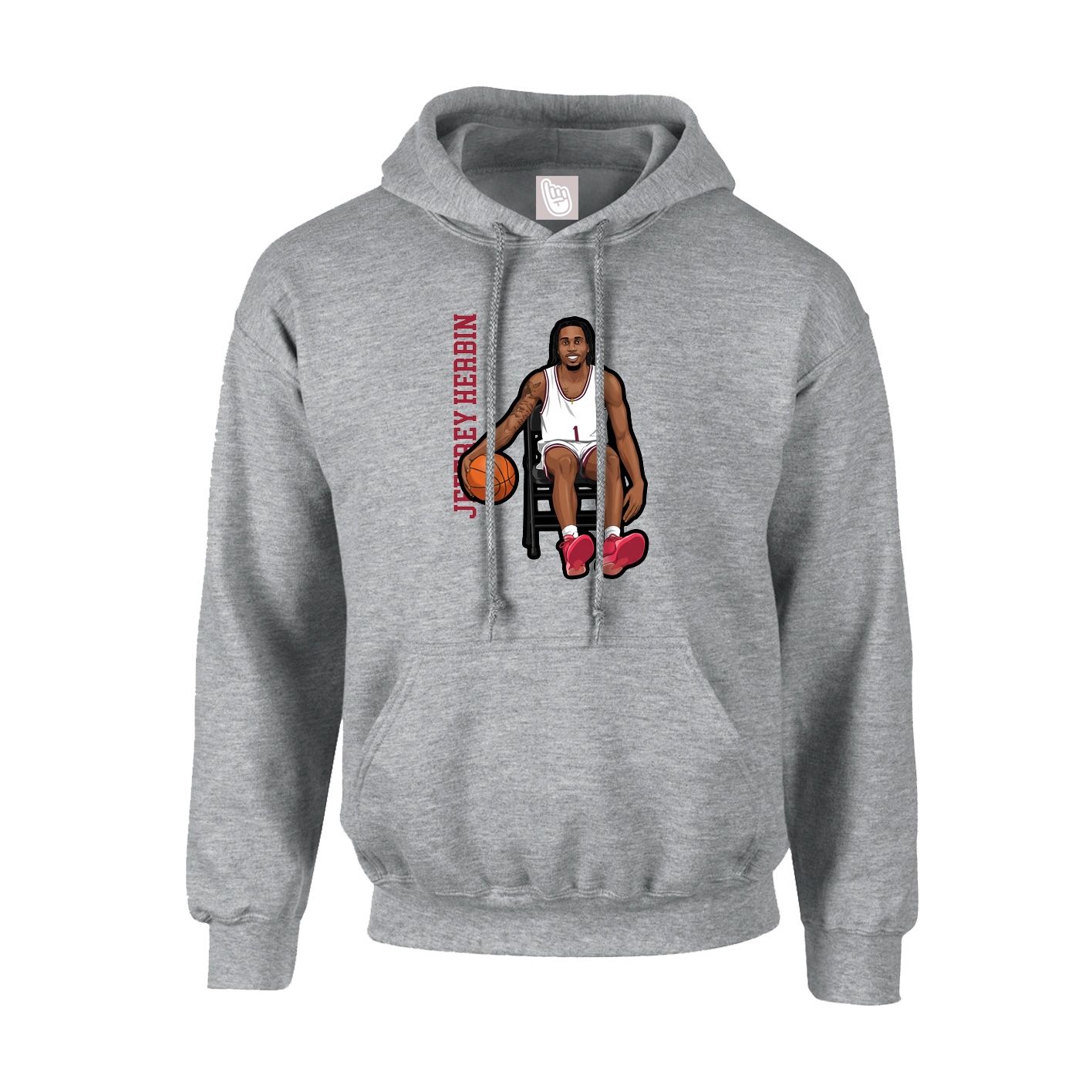 Youth Hoodie — Name Vertical in Grey