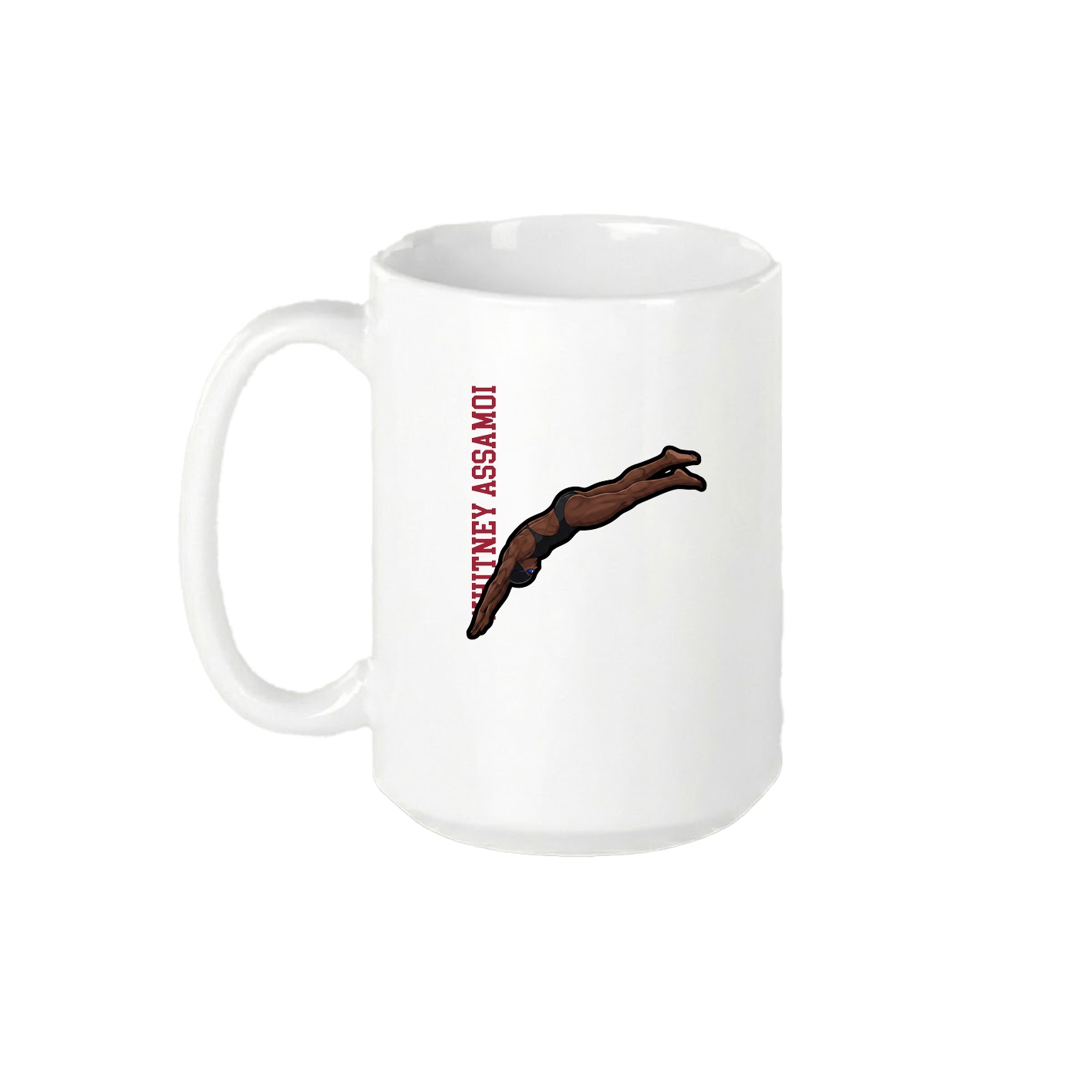 15oz Coffee Mug — Name Vertical in White