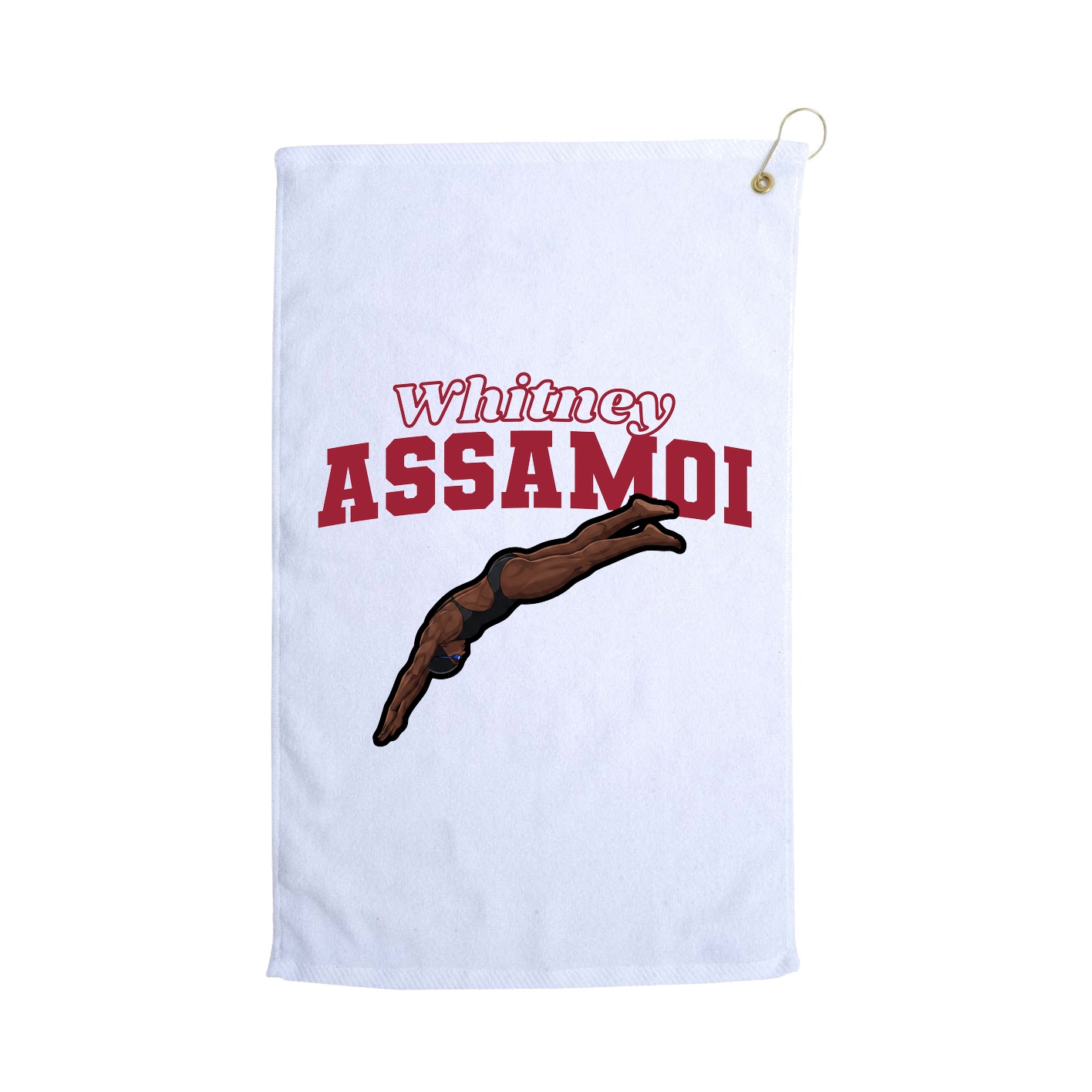 Golf Towel — Name Arch in White