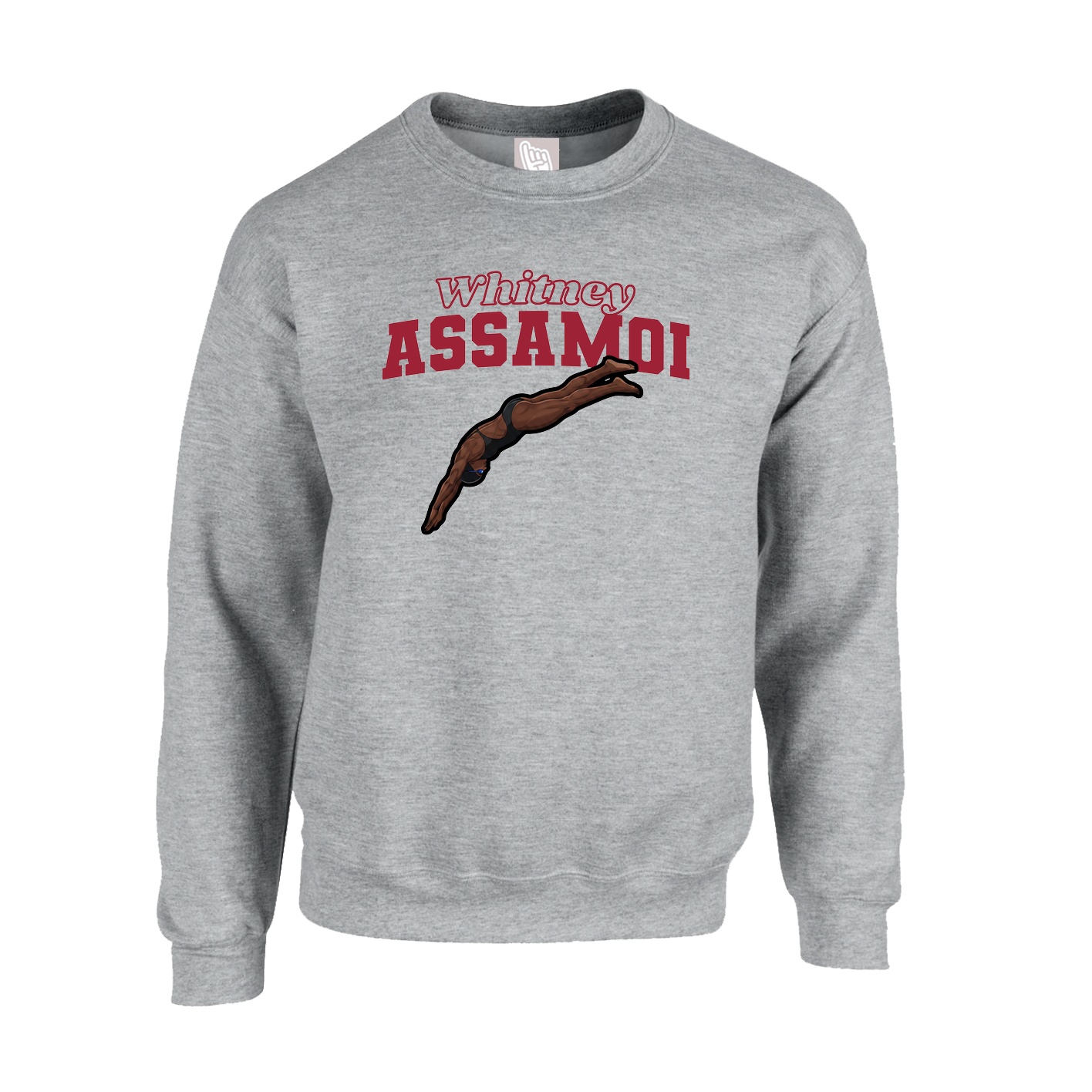 Fleece Crew — Name Arch in Grey