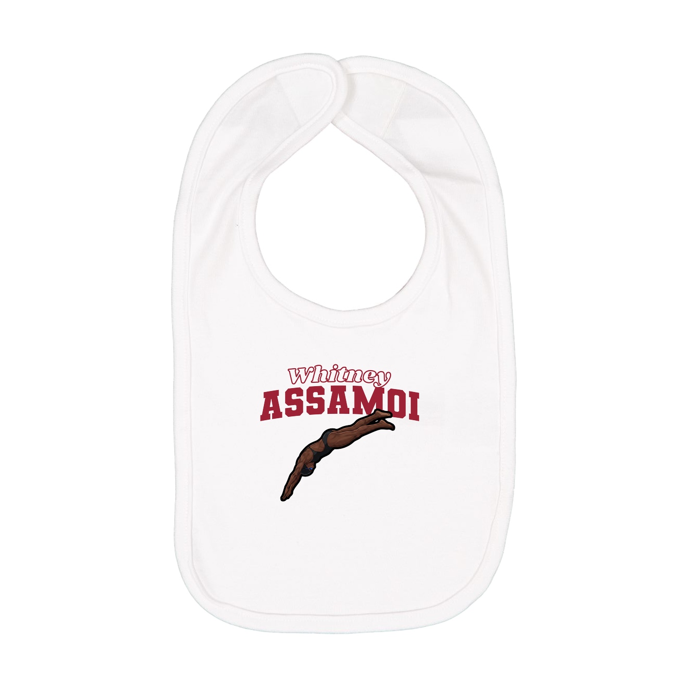 Infant Bib — Name Arch in White
