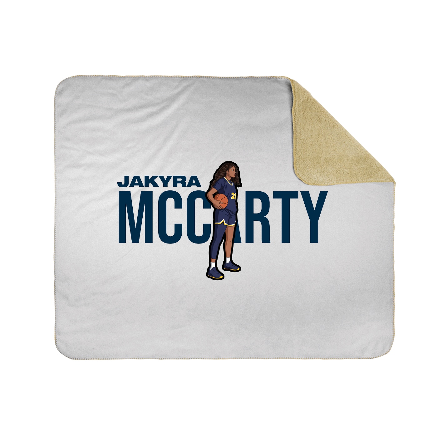 Throw Blanket — Player Name in White