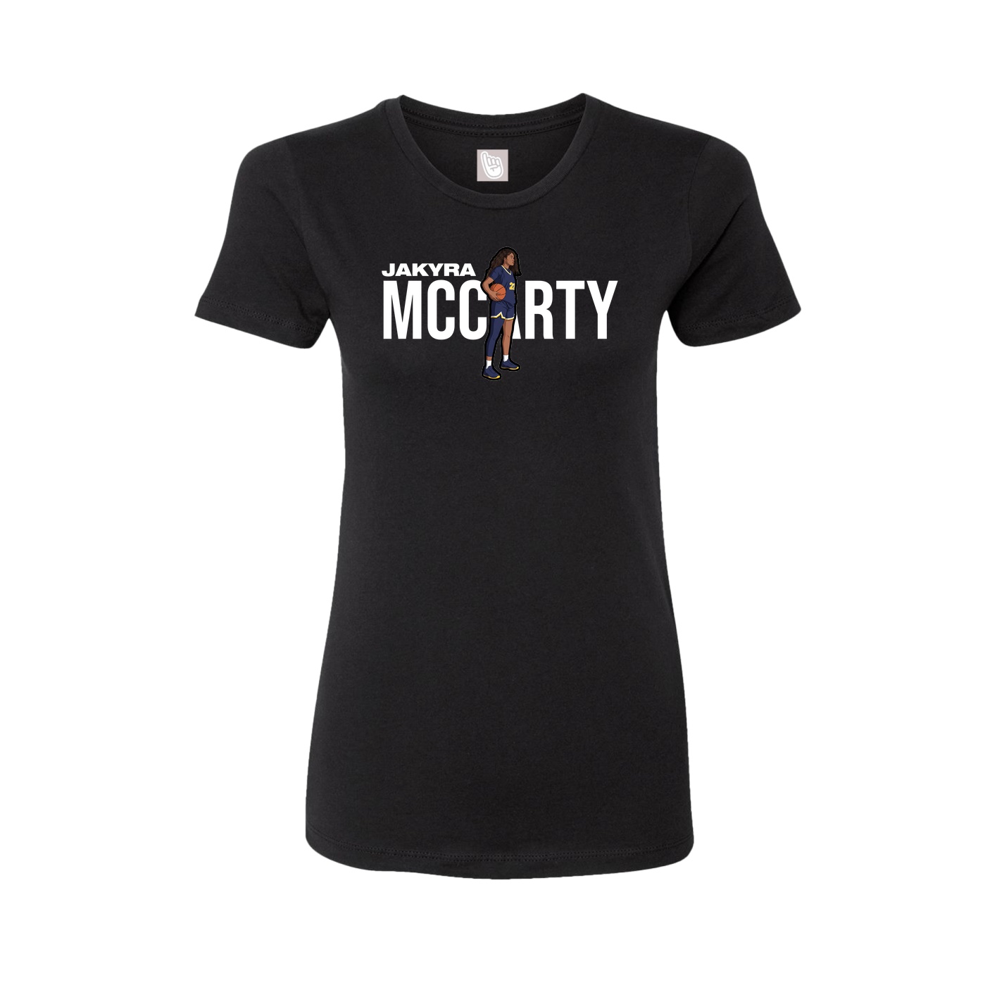 Fitted Women's Tee — Player Name in Black