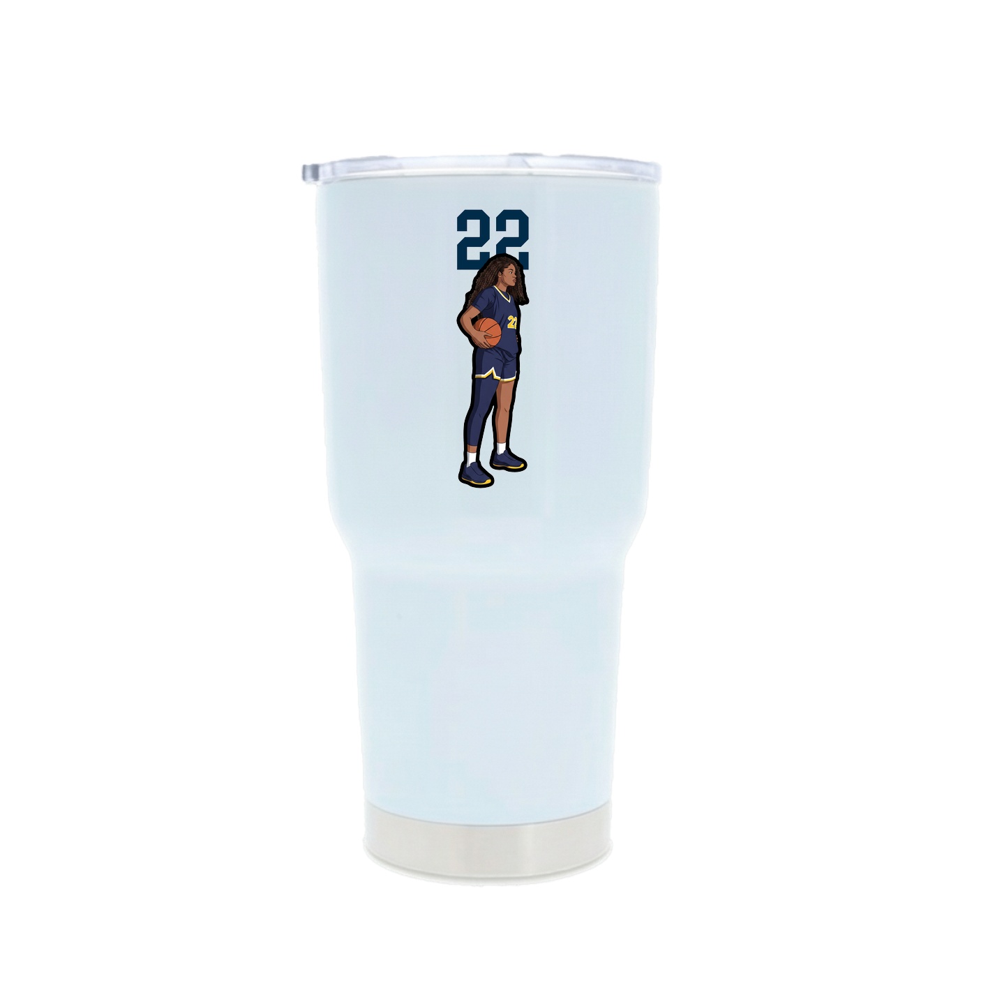 30oz Stainless Steel Tumbler — Number Top in White
