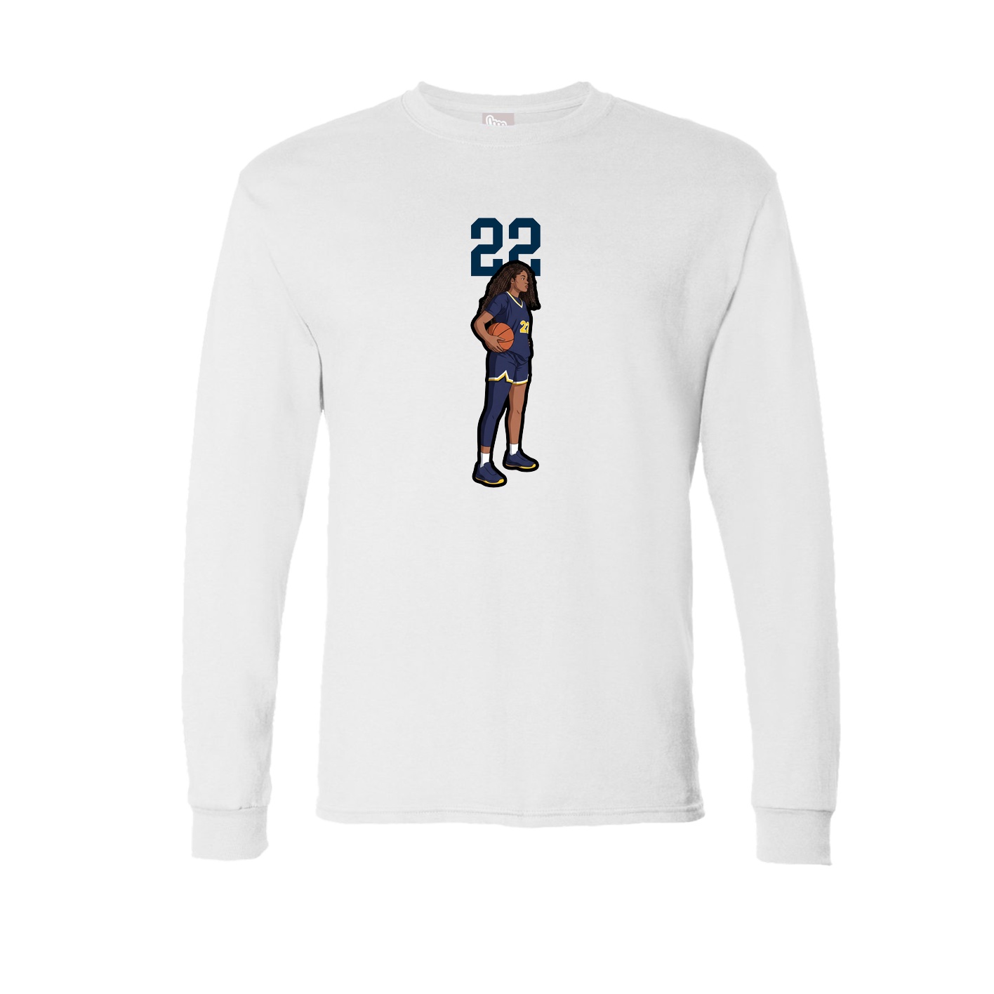 Long Sleeve Tee — Number Top in White