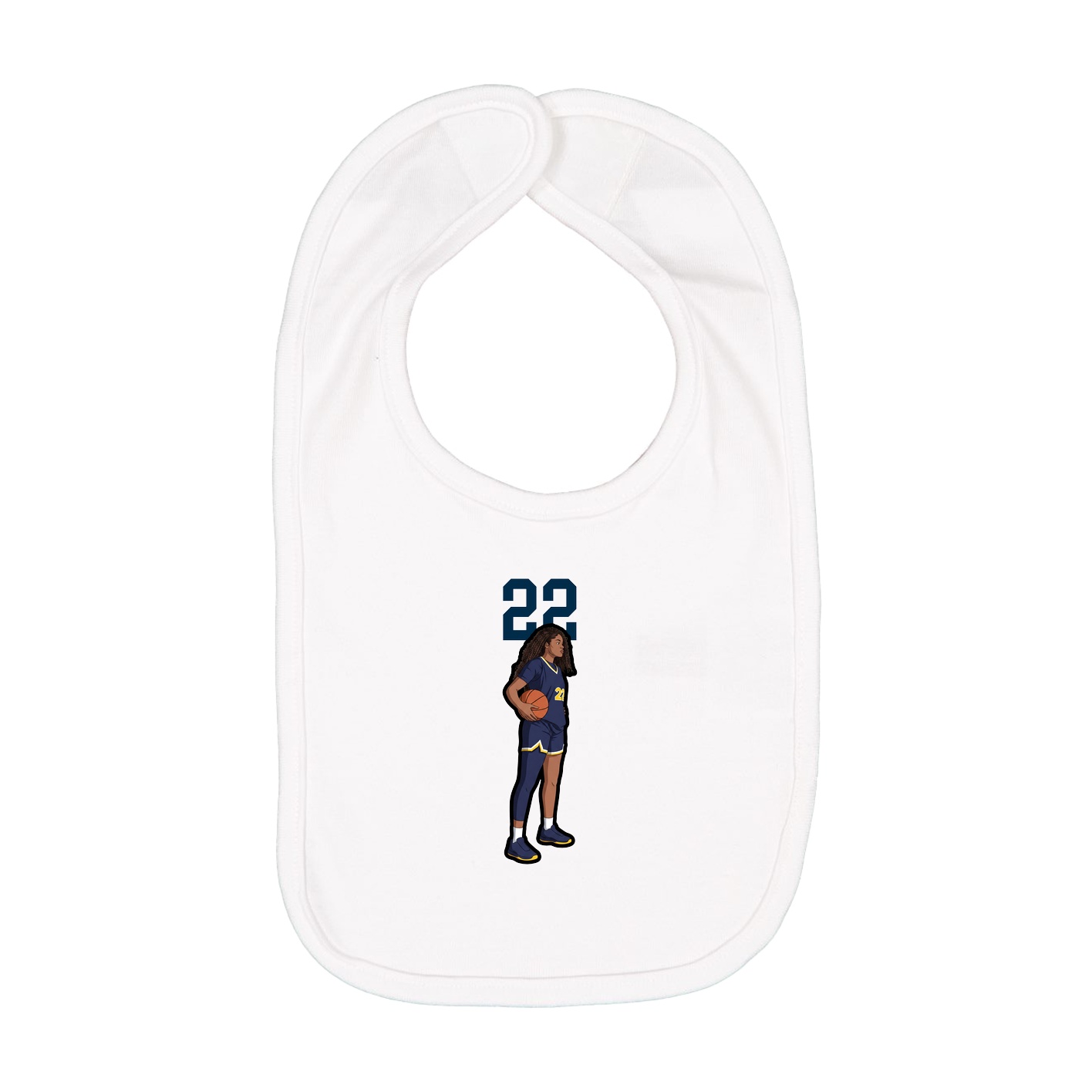 Infant Bib — Number Top in White