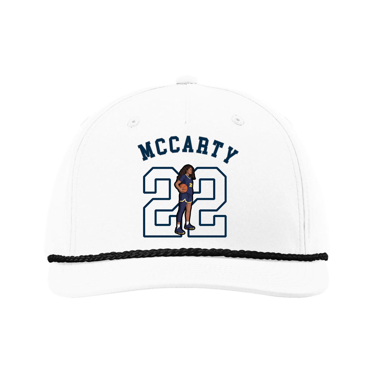 Five-Panel Classic Rope Cap — Shirsey Arch in White