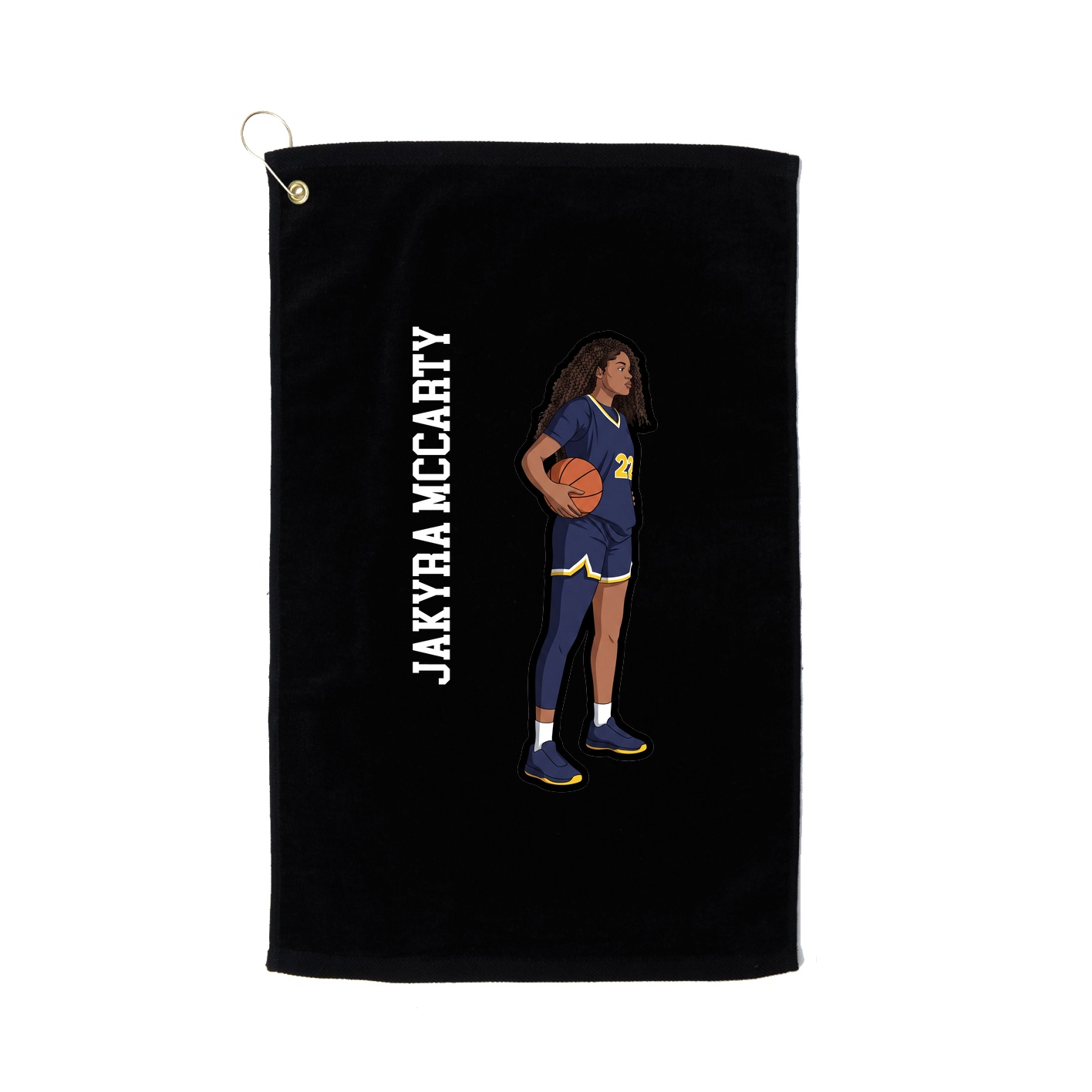 Golf Towel — Name Vertical in Black