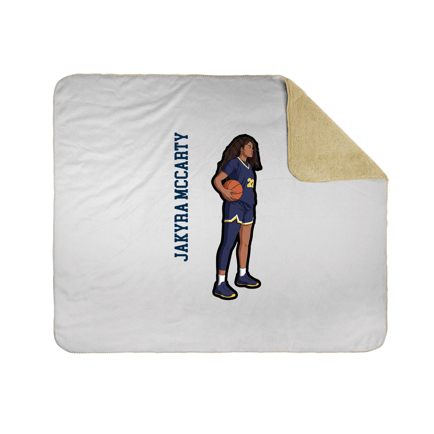 Throw Blanket — Name Vertical in White