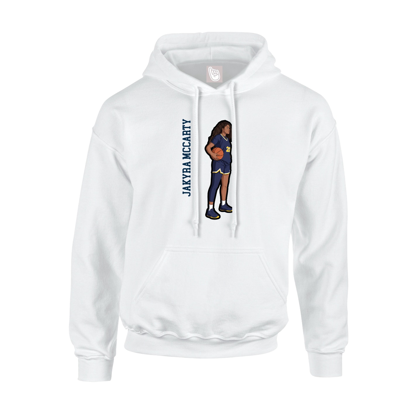 Youth Hoodie — Name Vertical in White