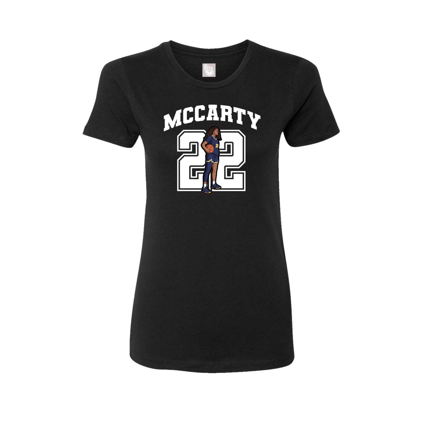 Fitted Women's Tee — Number in Black