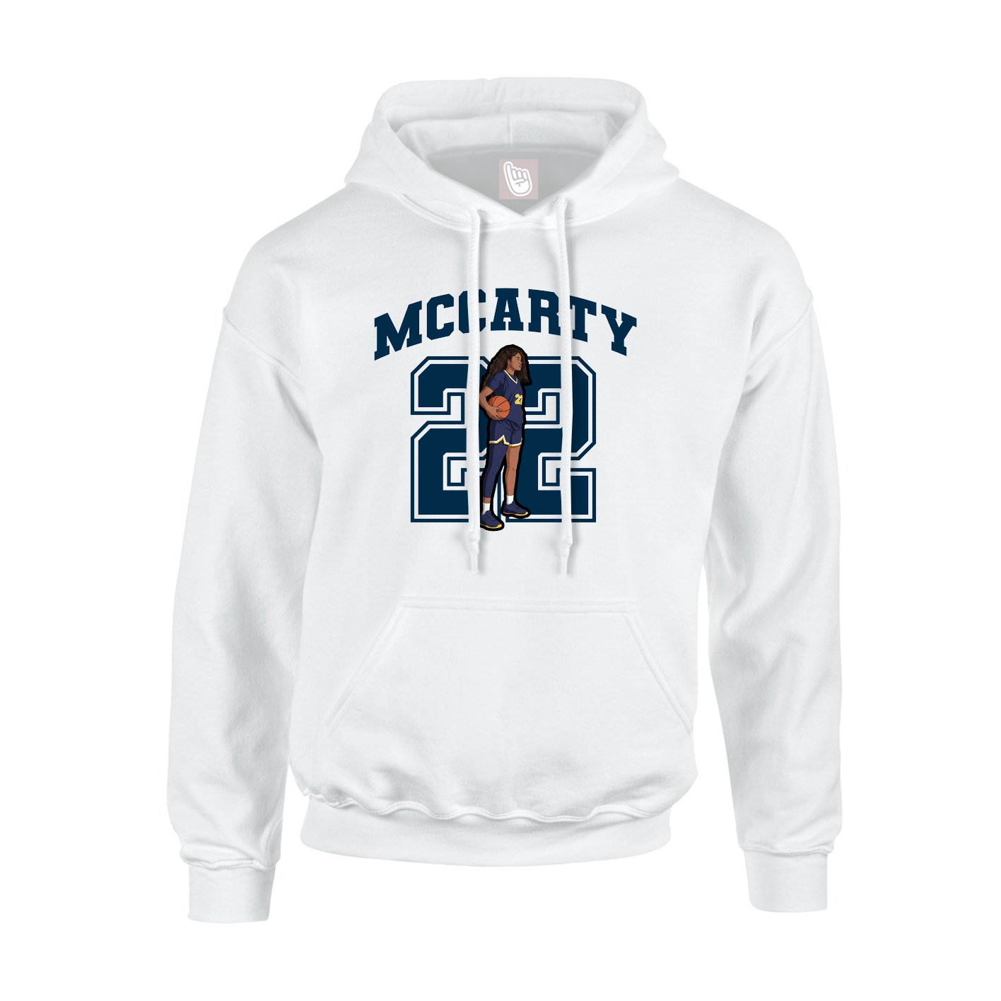 Hoodie — Number in White