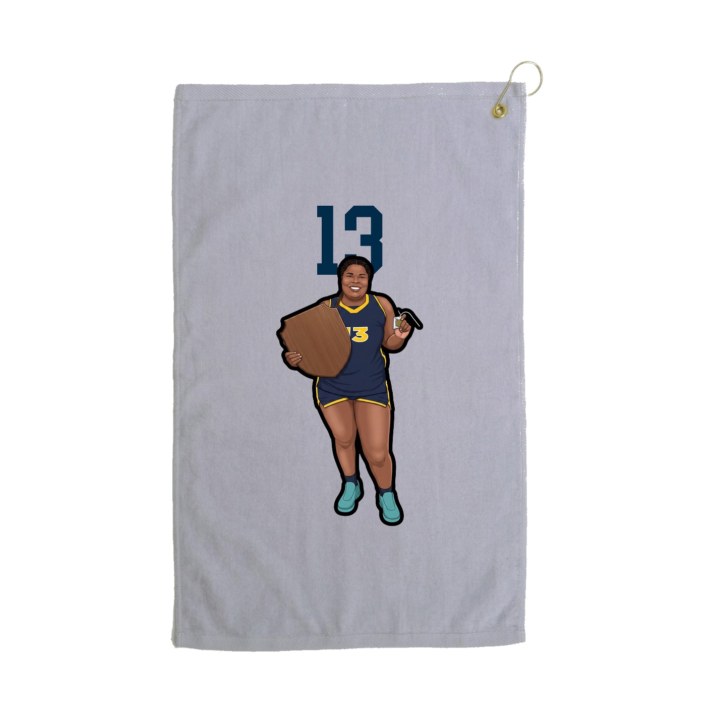 Golf Towel — Number Top in Grey